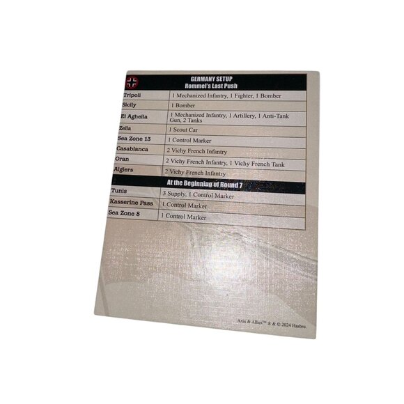 Hasbro Axis and Allies North Africa Board Game Country Cards Repalcement Parts - Picture 9 of 10